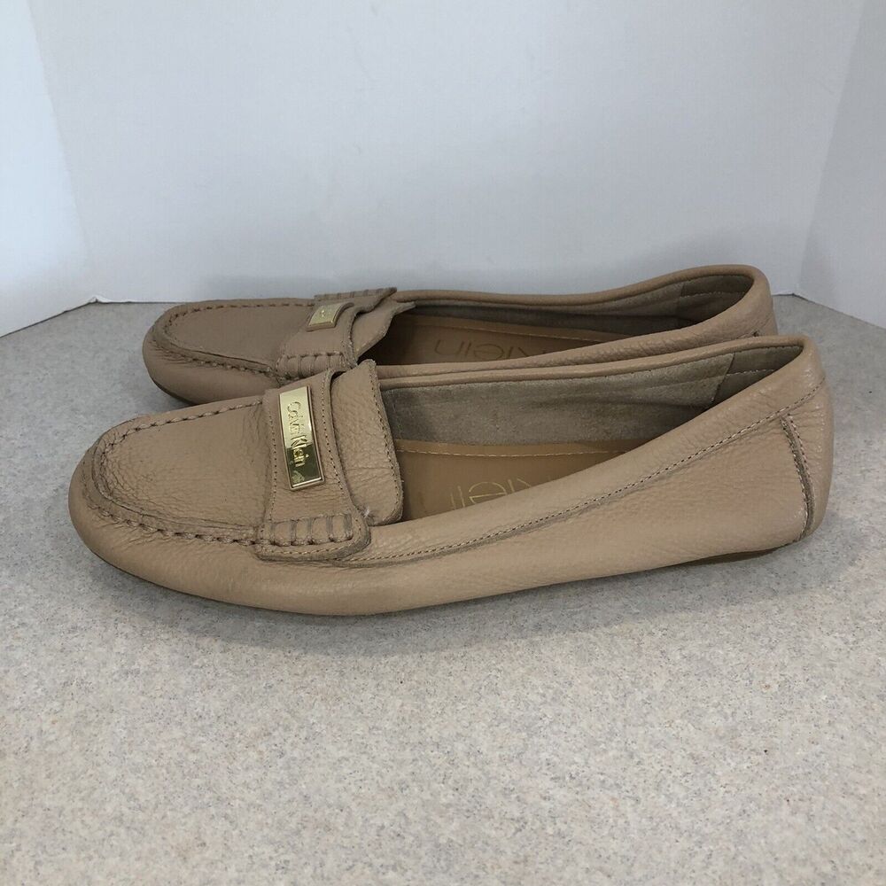 Calvin Klein‎ - Leta Women's Leather Moccasin Size 8.5 Bone Color - Picture 3 of 6